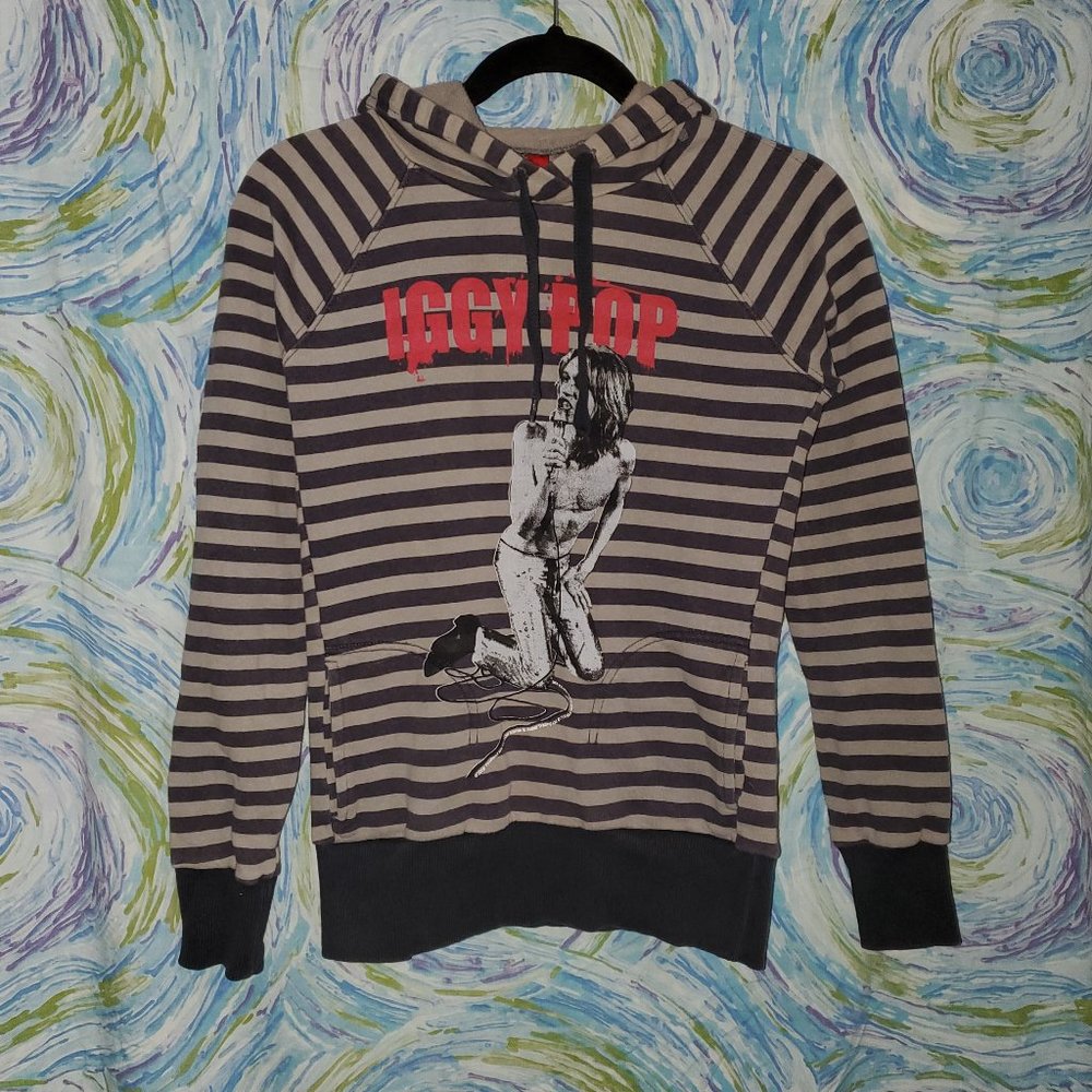 Grey & Black Iggy Pop Hoodie